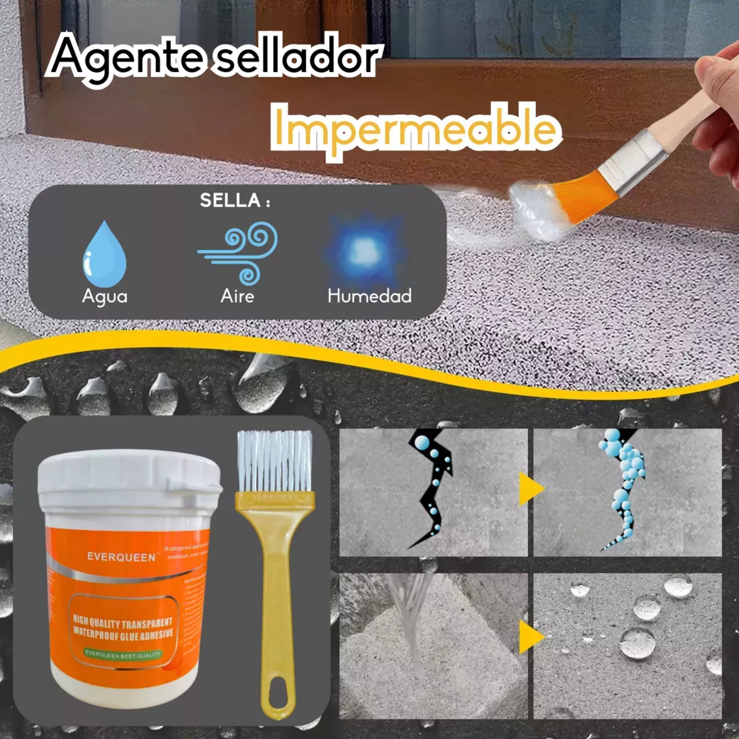 Sellador Adhesivo Impermeable 300g Nara